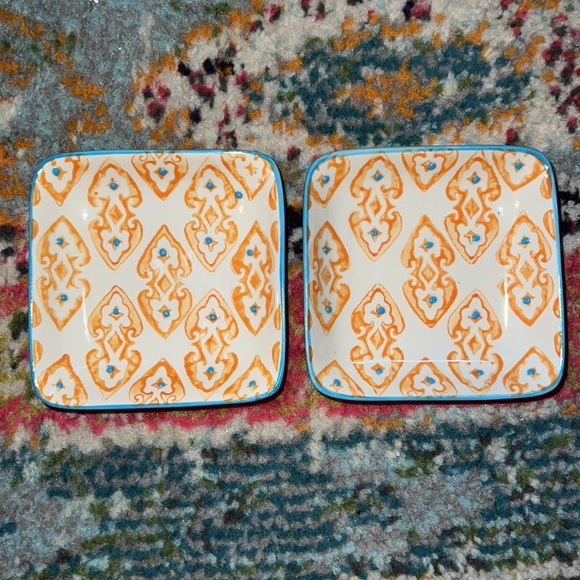 World Market Pad Print Mini Square Tray-Set of 2 - Picture 1 of 6
